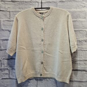 Strickjacke mit Halbarm „Beige“